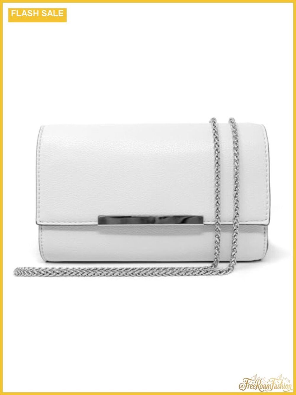 Vegan Leather Convertible Wristlet Clutch Purse with Chain Strap